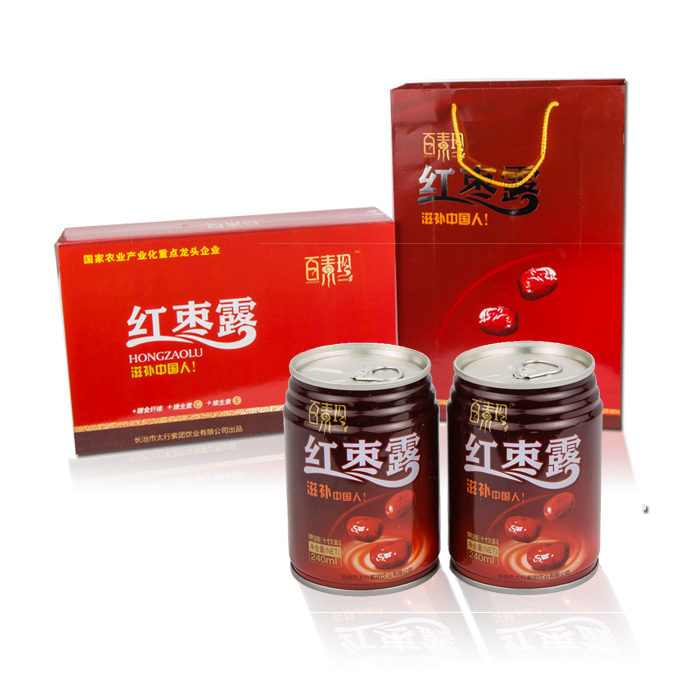 百素珍 紅棗露240ml*20瓶 易拉罐裝 紅棗味果蔬汁飲料