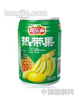 歡樂(lè)家熱帶果三合一飲料250ml