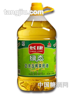 長(zhǎng)康綠態(tài)正宗壓榨菜籽油4500ml