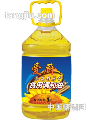 愛廚葵花籽原香食用調和油5L