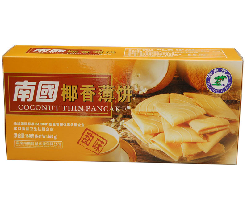 【海南特產(chǎn)】【南國(guó)食品】牌椰香薄餅(甜味) 80g/盒