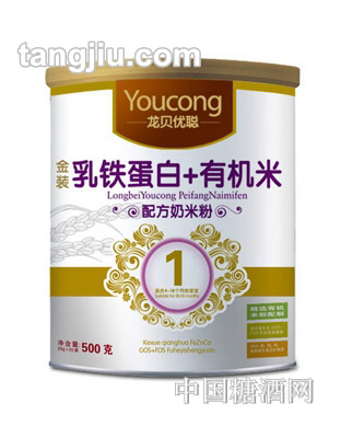 優(yōu)聰乳鐵蛋白+有機米配方奶米粉1段