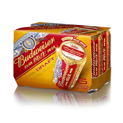 供應(yīng)Budweiser/百威啤酒 8度小麥純生330ml*6聽(tīng)/組