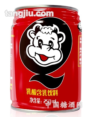 QQ牛仔乳酸含乳飲料（紅罐）250ml