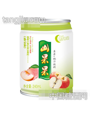 山果果蘋果加桃汁飲料矮罐240ml