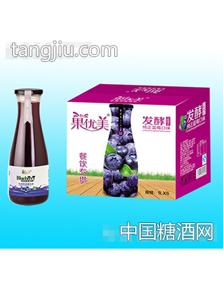 果優(yōu)美益生菌發(fā)酵藍(lán)莓汁1Lx6瓶