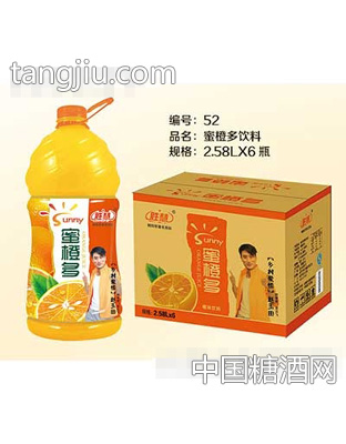 果多多蜜橙多飲料2.58L×6瓶