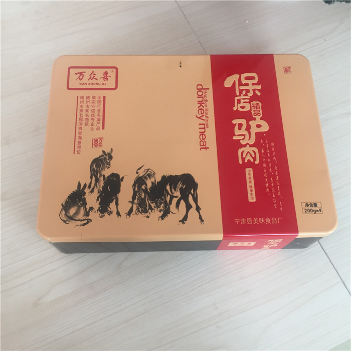 驢肉盒驢肉鐵盒包裝馬口鐵材質(zhì)廠家直供