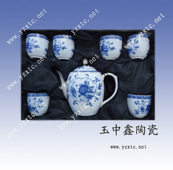 供應(yīng)手工陶瓷茶具6頭青花景德鎮(zhèn)茶具