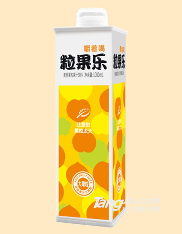 粒果樂黃桃果粒果汁飲料方盒1L