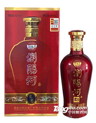 42°瀏陽(yáng)河柔6濃香型白酒480ml