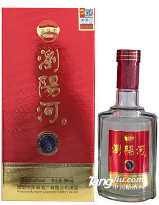 42°瀏陽(yáng)河柔3濃香型白酒480ml