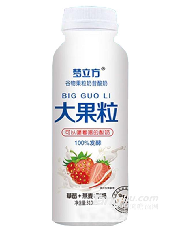 夢(mèng)立方大果粒奶昔草莓+燕麥+酸奶310ml